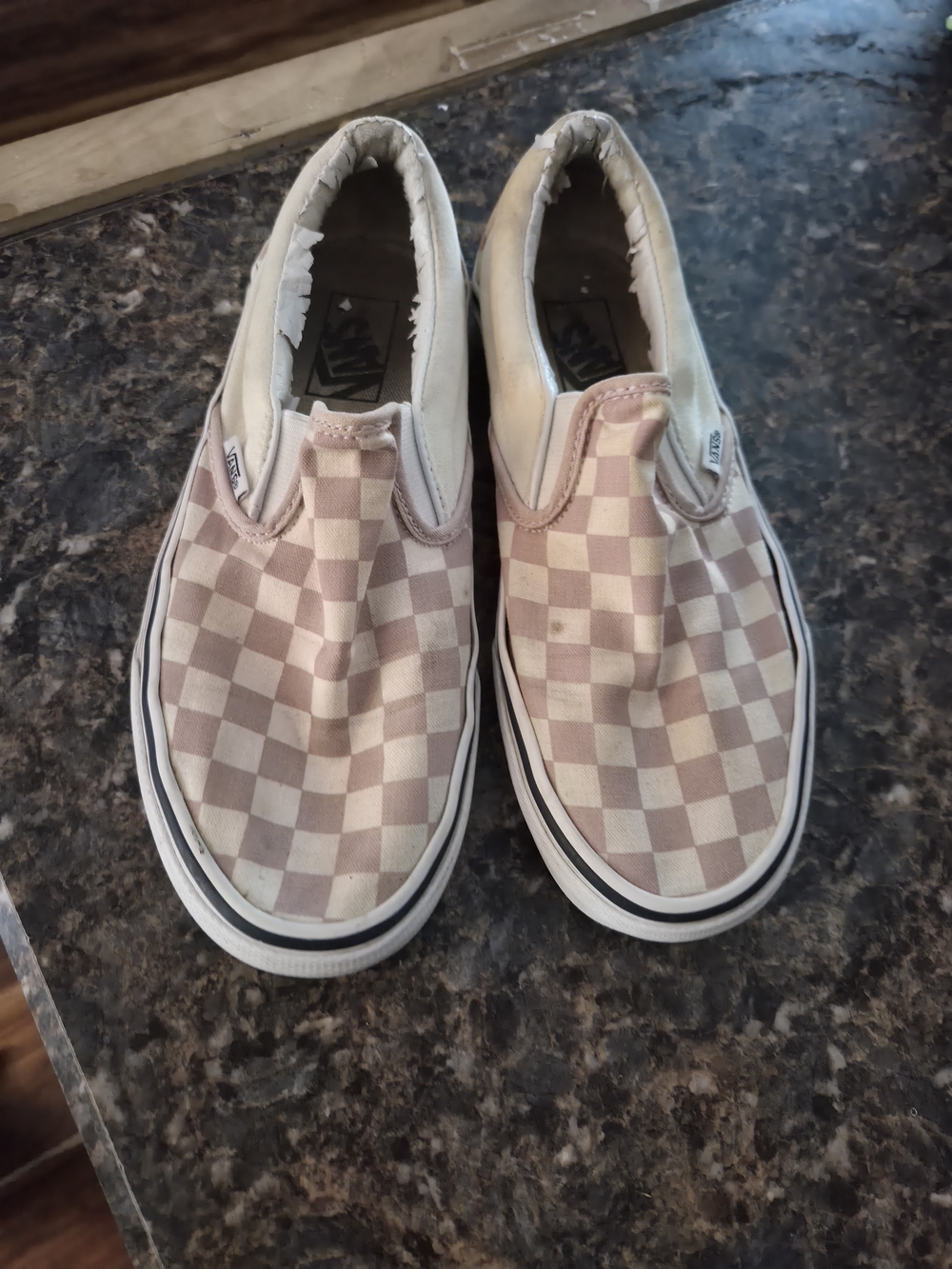 Vans Checkerboard Sneakers - Cream/Pink